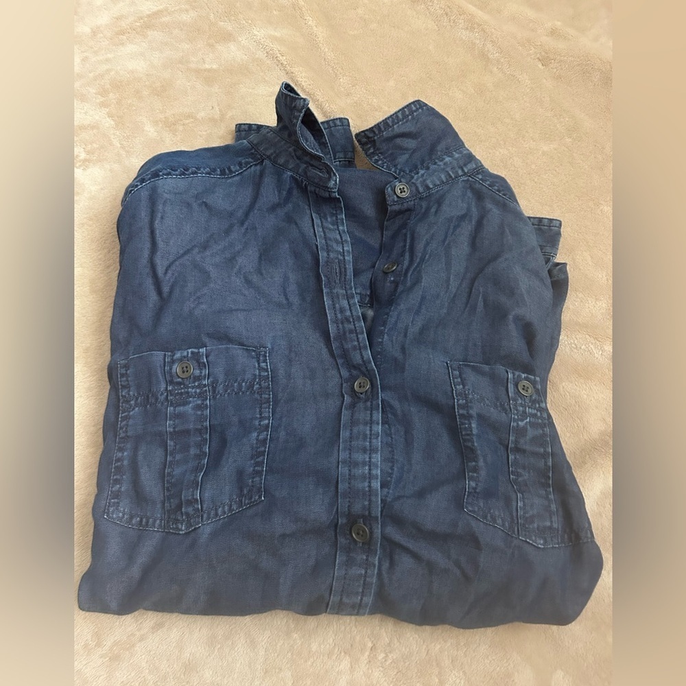 Prana Women’s Blue Button-Up Updrift Top - Picture 3 of 5